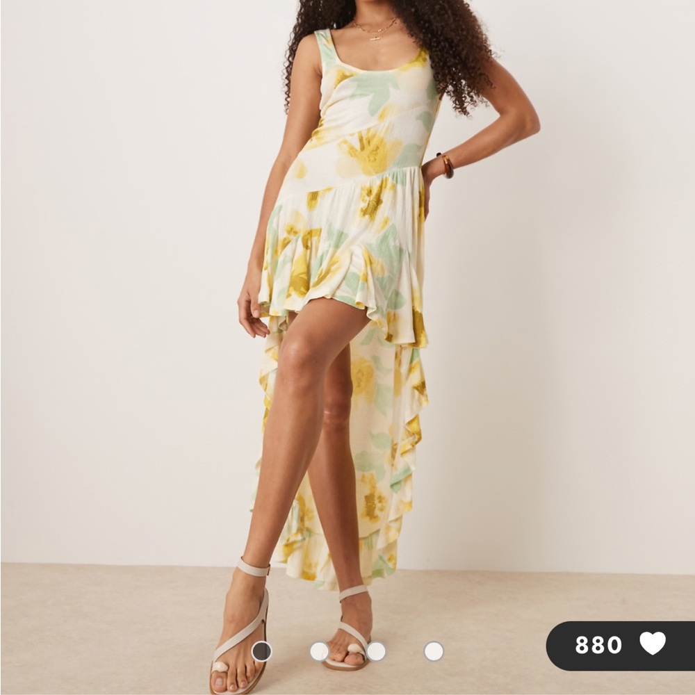 NWT Floral,  ASOS, Sleeveless, High Low Midi, Vintage Print Dress size 4